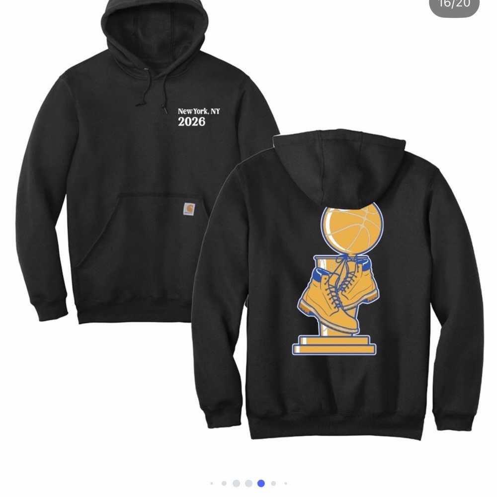 Knicks champ trophy and boots hoodie size large